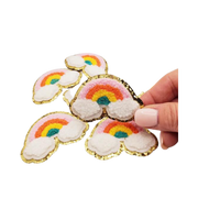 Rainbow with Clouds Chenille Patch